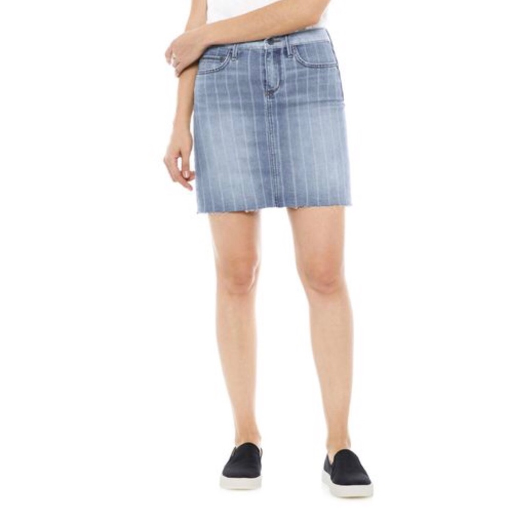 New Sam Edelman laser stripe denim mini skirt 0 25